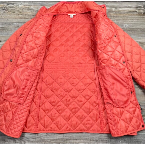 Appleseed's Orange Coral Quilted Barn Jacket Plus 1X Country Chic Cottagecore - Picture 9 of 16